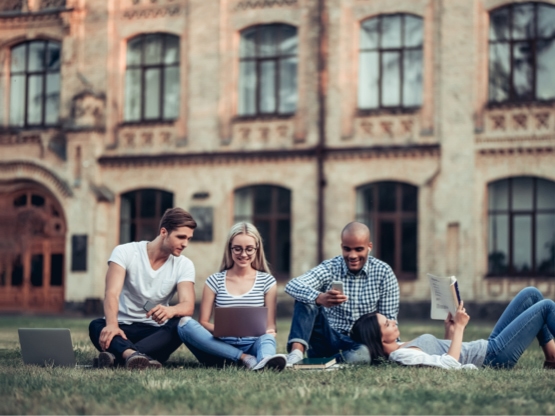 Students studying at University